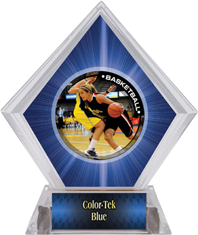 P.R. Female Basketball Blue Diamond Ice Trophy. Personalization is available on this item.