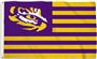 COLLEGIATE LSU-Eye Stripes 3' x 5' Flag w/Grommets