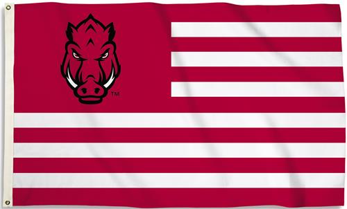 COLLEGIATE Arkansas Stripes 3' x 5' Flag w/Grommet