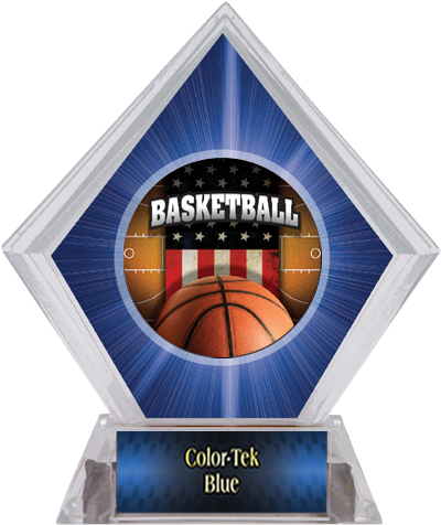 Awards Patriot Basketball Blue Diamond Ice Trophy. Personalization is available on this item.