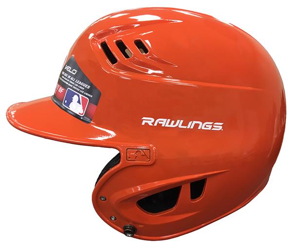 orange batting helmet