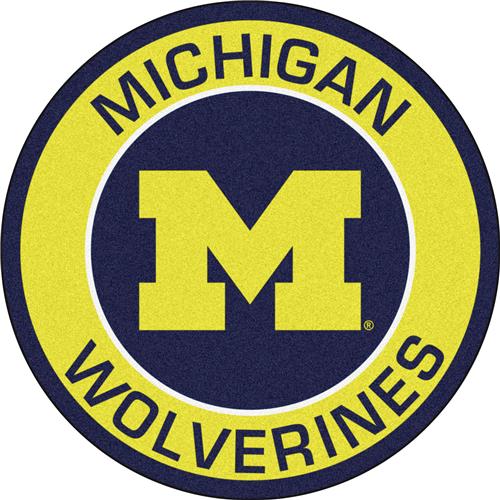 Fan Mats NCAA University of Michigan Roundel Mat