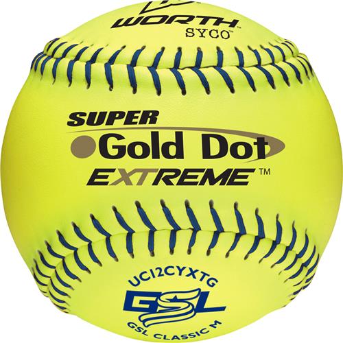 Worth GSL Gold Dot Extreme 12" Slowpitch Softballs. Free shipping.  Some exclusions apply.