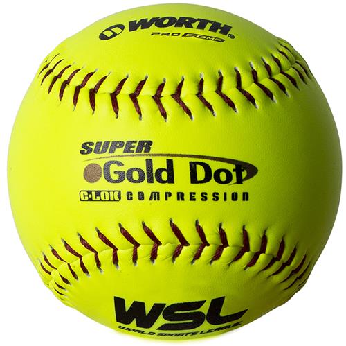 Worth WSL Super Gold Dot 12" Slowpitch Softballs Dozen