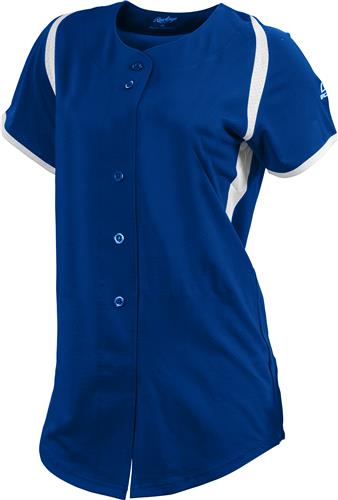 Worth Womens Mesh Faux Button Softball Jersey. Decorated in seven days or less.