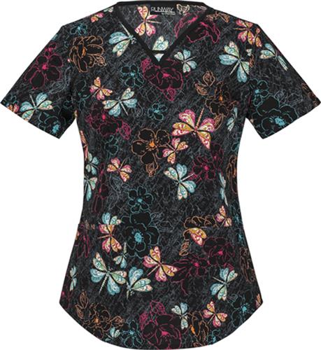 Runway by Cherokee Womens A Shaped Vneck Scrub Top. Embroidery is available on this item.