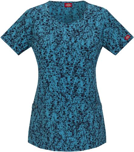 Dickies Women's Jr Fit Mock Wrap Scrub Top. Embroidery is available on this item.