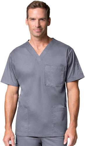Maevn Mens 3 Pocket V-Neck Scrub Tops. Embroidery is available on this item.