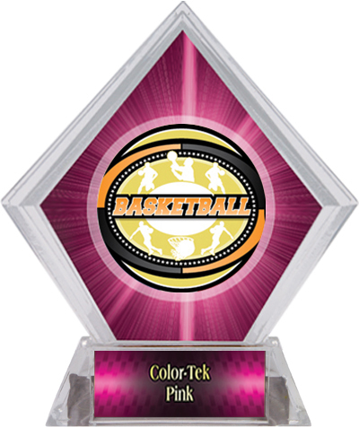 Award Classic Basketball Pink Diamond Ice Trophy. Personalization is available on this item.