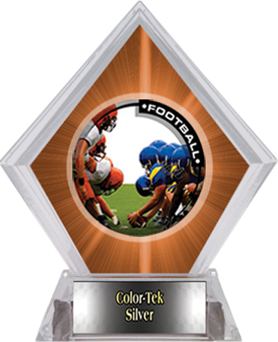 Awards PR1 Football Orange Diamond Ice Trophy. Personalization is available on this item.