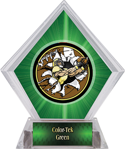 Awards Bust-Out Football Green Diamond Ice Trophy. Personalization is available on this item.