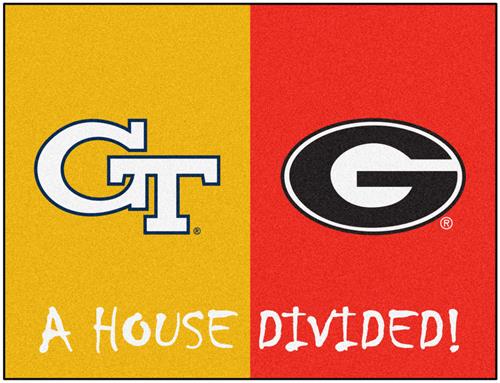 Fan Mats Georgia Tech/Georgia House Divided Mat