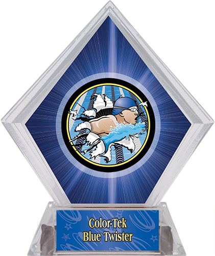 Hasty Awards Blue Diamond Swimming Ice Trophy. Personalization is available on this item.