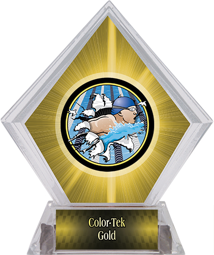 Hasty Awards Yellow Diamond Swimming Ice Trophy. Personalization is available on this item.