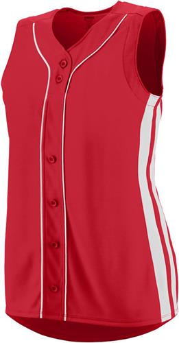 Augusta Sleeveless Winner Faux Softball Jersey. Decorated in seven days or less.