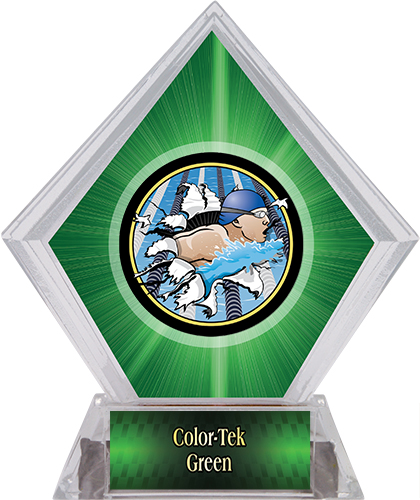 Hasty Awards Green Diamond Swimming Ice Trophy. Personalization is available on this item.