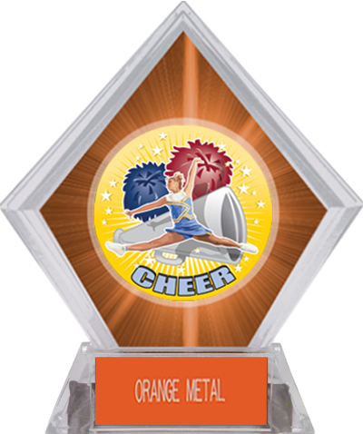 Hasty Awards HD Cheer Orange Diamond Ice Trophy. Personalization is available on this item.
