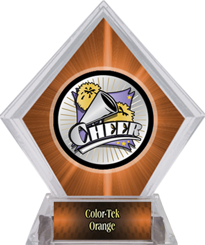 Hasty Award Xtreme Cheer Orange Diamond Ice Trophy. Personalization is available on this item.