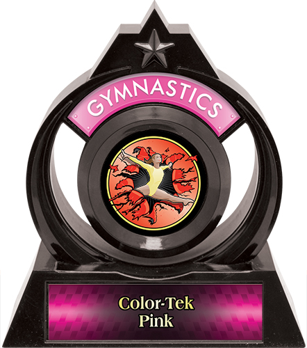 Eclipse 6" Gymnastics Red Burst-Out Trophy. Personalization is available on this item.