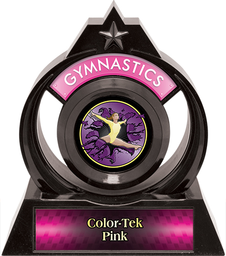 Eclipse 6" Gymnastics Purple Burst-Out Trophy. Personalization is available on this item.
