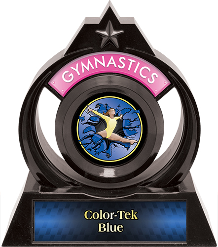 Eclipse 6" Gymnastics Blue Burst-Out Trophy. Personalization is available on this item.