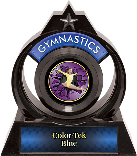 Eclipse 6" Gymnastics Purple Burst-Out Trophy. Personalization is available on this item.