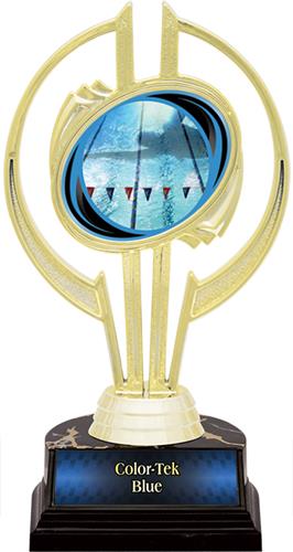 Gold Hurricane 7" Action Swimming Trophy. Personalization is available on this item.