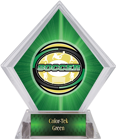 Classic Soccer Green Diamond Ice Trophy. Personalization is available on this item.