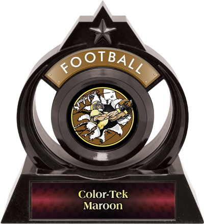Hasty Awards Eclipse 6" Bust-Out Football Trophy. Personalization is available on this item.