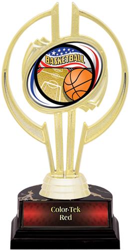 Gold Hurricane 7" Americana Basketball Trophy. Personalization is available on this item.