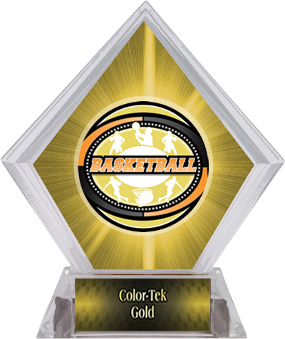 Award Classic Basketball Yellow Diamond Ice Trophy. Personalization is available on this item.