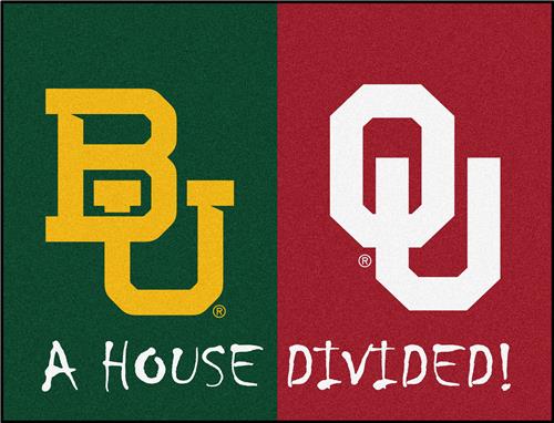 Fan Mats NCAA Baylor/Oklahoma House Divided Mat