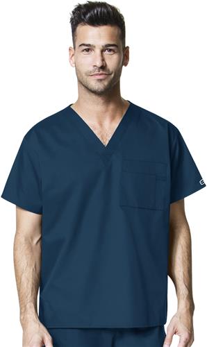WonderWink Unisex V-Neck One Pocket Scrub Top. Embroidery is available on this item.