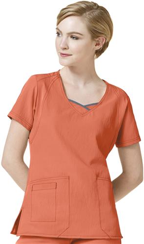 WonderWink Curve-Centric Fashion Scrub Top. Embroidery is available on this item.