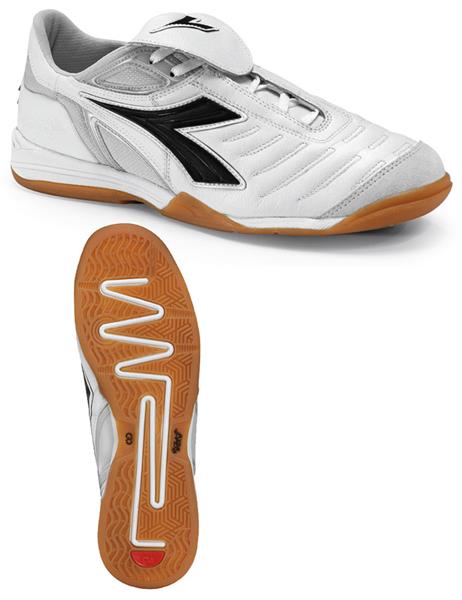 Diadora Maracana ID Indoor Soccer Shoes - Wht/Blk - Soccer Equipment ...