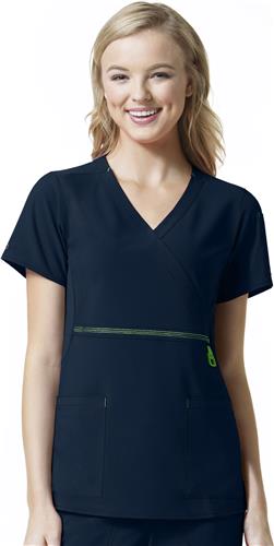 Carhartt Cross Flex Knit Mix Wrap Scrub Top. Embroidery is available on this item.