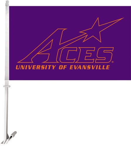 Collegiate Evansville 2-Sided 11"x18" Car Flag