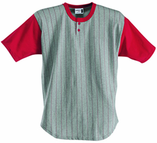Badger Henley Pinstripe Baseball Jerseys-Closeout