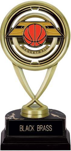 7" Basketball Saturn Trophy on Marble Base. Engraving is available on this item.