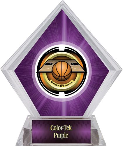 2" Saturn Basketball Purple Diamond Ice Trophy. Personalization is available on this item.