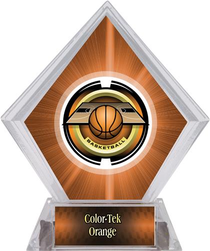 2" Saturn Basketball Orange Diamond Ice Trophy. Personalization is available on this item.
