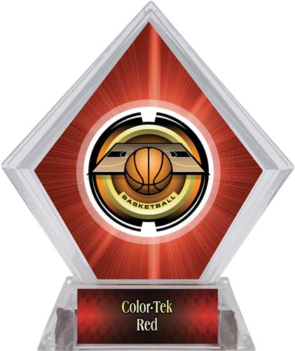 2" Saturn Basketball Red Diamond Ice Trophy. Personalization is available on this item.