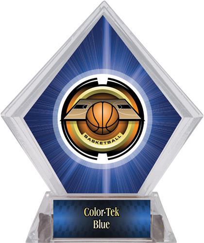 2" Saturn Basketball Blue Diamond Ice Trophy. Personalization is available on this item.