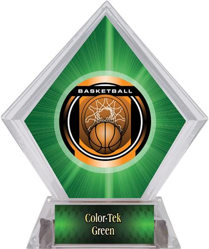 2" Legacy Basketball Green Diamond Ice Trophy. Personalization is available on this item.