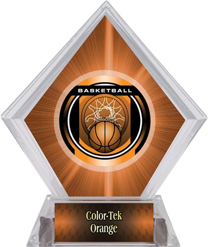 2" Legacy Basketball Orange Diamond Ice Trophy. Personalization is available on this item.