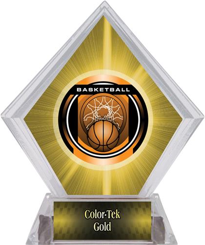 2" Legacy Basketball Yellow Diamond Ice Trophy. Personalization is available on this item.
