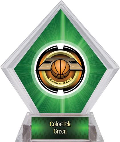 Awards Saturn Basketball Green Diamond Ice Trophy. Personalization is available on this item.