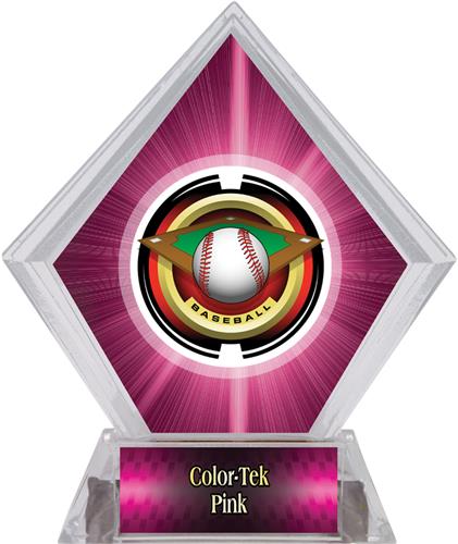 2" Saturn Baseball Pink Diamond Ice Trophy. Personalization is available on this item.