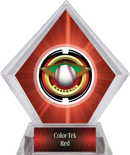 2" Saturn Baseball Red Diamond Ice Trophy. Personalization is available on this item.