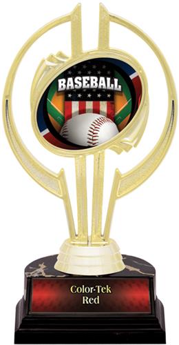 Awards Gold Hurricane 7" Patriot Baseball Trophy. Personalization is available on this item.